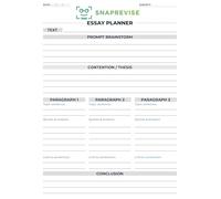 SnapRevise Essay Planner - A4 Tear-Off Pad for GCSE & A-Level - 36 Structured Essay Planning Sheets for Organising Arguments, Analysis & Structure