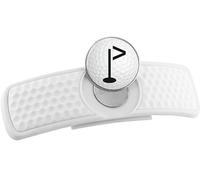 SNAPS Golf Ball Marker Hat Strap Clip - Patented Ball Marker Clip attaches to Most Hats and Visors - Innovative and Stylish hat Clip for Golf - Magnetic Ball Marker Holder | White Dimple Design