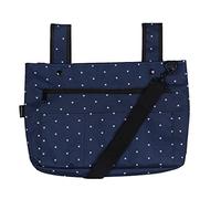 Snapster Snap On Tote Bag for Walker, Stroller or Shopping Cart (Navy/White Pin Dot)