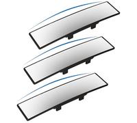 Snapview Panoramic Clip-On Rearview Mirror, Universal 11.81in Interior Clip-on Wide Angle Mirror, Anti-Glare HD Glass Rear View Mirrors, Reduce Blind Spots, No Distortion, Fits All Cars (3pcs)