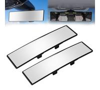 SnapView Panoramic Clip-On Rearview Mirror, Universal Interior Wide Angle Convex Mirror for Sedans, Trucks, SUVs, and Vehicles, Reduce Blind Spot Effectively (2PCS)