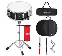 Snare Drum Kit for Students Band, Marching Bands Beginners Includes Stand, Drumstick Holder, Padded Gig Bag, Mute Pad, Neck Strap 5A Drum Sticks 14" x 5.5" Black