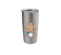 Snare Drum Sloth Drumming Music Instrument Sloth Drummer Stainless Steel Insulated Tumbler
