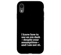 Snarky AI Commentary White Em Dash Typographic Graphic Case for iPhone XR