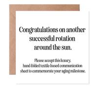 Snarky Minimalistic Birthday Card - Funny 'Another Rotation Around the Sun' Greeting Card - Premium Heavy Cardstock with Kraft Envelope, Humorous Birthday Cards for Husband Wife Family Friends Him Her