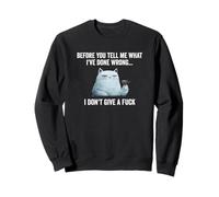 Snarky Sarcastic Cat: I Don't Give A Fuck, funny design Sweatshirt