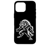 Snarling Werewolf Beast Full-Body Horror Line Art Case for iPhone 16 Pro Max