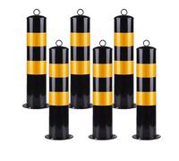 Snaweo Parking bollards, Car Parking Space Security Bollards, Bollard Post with Reflective Tape, Steel Safety Bollards for Homev, for Driveway Pathways Walkway Garage Sidewalk(55CM 6pcs)