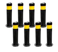 Snaweo Safety Bollard Post, Delineator Post, Security Post With Anchor Bolts & Reflective Stripes, Rustproof Waterproof Driveway Traffic Delineator Posts(50CM 8pcs)