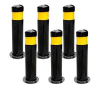 Snaweo Safety Bollard Post, Delineator Post, Security Post With Anchor Bolts & Reflective Stripes, Rustproof Waterproof Driveway Traffic Delineator Posts(50CM 6pcs)
