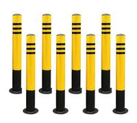 Snaweo Safety Bollard Post, Traffic Barricade Fixed Parking Bollards, Iron Traffic Delineator Post with Anchor Bolts, for Crowd Control/Construction Events(60CM 8pcs)
