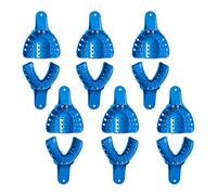 SNAWOP Dental Impression Trays 12PCS Perforated Plastic Holder for Impression Matrials Multi Sizes (6PCS Upper+6PCS Lower M)