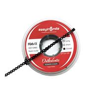 SNAWOP Dental Orthodontic Power Chain Multicolor Spool Elastic Rubber Bands for Teeth Braces (Closed, Black)