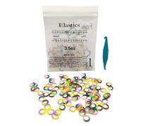 SNAWOP Orthodontic Elastic Rubber Band 1/4" Neon 100PCS Medium 3.5 Ounce Intraoral Teeth Brace Bands with Placer Hook