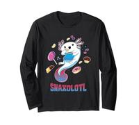 Snaxolotl Kawaii Axolotl Eats Candy Snacks Amphibian Foodie Long Sleeve T-Shirt