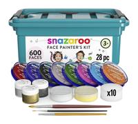 Snazaroo 1194020 Assorted Face Painting Kit - 28 Pcs, Multicoloured Paints, Sponges, Brushes & Glitter Gels