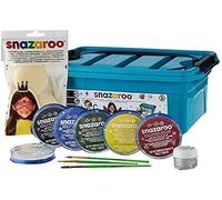 Snazaroo Beginner's Make-Up Case, 6 Colours & Glitter Gel with 3 Brushes, 2 Spon