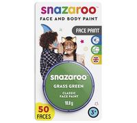 Snazaroo Classic Face and Body Paint for Kids and Adults, Blister Grass Green Colour, Water Based, Easily Washable, Non-Toxic, Makeup, Body Painting for Parties, for Ages 3+