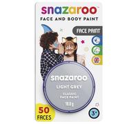 Snazaroo Classic Face and Body Paint for Kids and Adults, Blister Light Grey Colour, Water Based, Easily Washable, Non-Toxic, Makeup, Body Painting for Parties, for Ages 3+