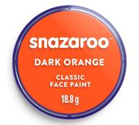 Snazaroo Face Paint 18ml | Classic Water-Based Washable Makeup | Safe Non-Toxic Hypoallergenic for Kids & Adults | Halloween, Cosplay, Skull, Vampire, Zombie, Clown, Festival Colours (Dark Orange)
