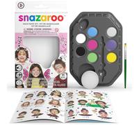 Snazaroo Fantasy Face Paint Palette Kit for Kids and Adults, 8 Colours, 11pcs, Brush, Sponge, Guide, Water Based, Easily Washable, Non-Toxic, Makeup, Body Painting and Parties, for Ages 3+