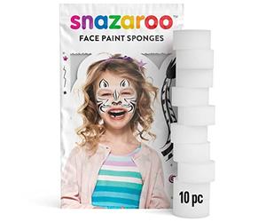Snazaroo Face Paint High Density Foam Make-Up Sponges, 10 Pack, White, One Size