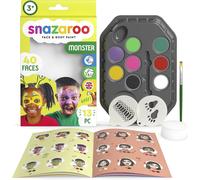 Snazaroo Face Painting Palette Kit - 13 Pieces Guide & Stencils - MONSTER