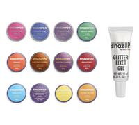 Snazaroo Face Paints 18.8g x12 Includes Glitter Fix Gel