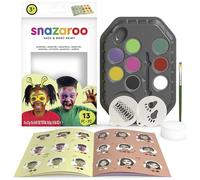 Snazaroo Monster Face Painting Palette Kit for Kids & Adults, 8 Colours, 13pcs, Stencils, Brush, Sponge, Guide, Water Based, Easily Washable, Non-Toxic, Makeup, Body Painting & Parties