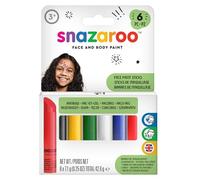 Snazaroo Painting Sticks, Rainbow, Pack of 6, Safe and Non-Toxic, Easy to Remove with Soap & Water, ideal for parties and fancy dress occasions, for Ages 3+