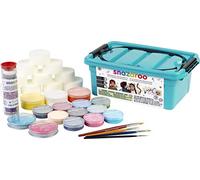 Snazaroo Professional Face Paint Kit for Kids and Adults, 35 Pieces, 15 Colours, Brushes, Glitter Gels, Sponges, Guide, Water Based, Easily Washable, Makeup, Body Painting