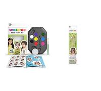 Snazaroo SZ1180102 Rainbow Face Paint Palette Kit & 1192505US Face Paint Brush Set-3 Pcs, Green