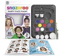 Snazaroo Ultimate Party Pack Face Paint Palette Kit for Kids and Adults, 8 Colours, 11pcs, Brush, Sponge, Guide, Water Based, Easily Washable, Makeup, Body Painting and Parties, for Ages 3+