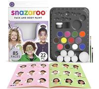 Snazaroo Ultimate Party Pack Face Paint Palette Kit for Kids and Adults, 8 Colours, 11pcs, Brush, Sponge, Guide, Water Based, Easily Washable, Non-Toxic, Makeup, Body Painting and Parties, for Ages 3+