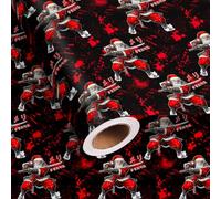 SnazzyWrap Anime Santa Christmas Wrapping Paper Mini Roll(Total 28.5 sq.ft)