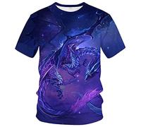 Snbidmk Men's Dragon T-Shirt Novelty Cool Picture Case Design Shirt Top