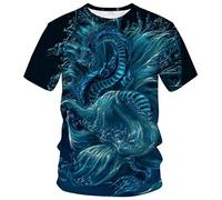 Snbidmk Men's Dragon T-Shirt Novelty Cool Picture Case Design Shirt Top