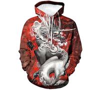 Snbidmk Men's Novelty Dragon Graphic Hoodie Sweatshirt Pullover with Pocket