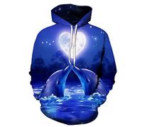 Snbidmk Novelty Dolphin Print Hoodie Animal Hoodies Sweatshirt Pullover for Men Women