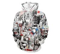 Snbidmk Unisex Novelty Graffiti Hoodies 3D Printed Cool Aesthetic Pullover Hoodie Pocket