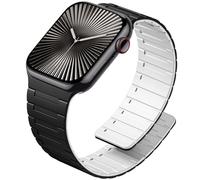 SNBLK Magnetic Watchband Compatible with Apple Watch 10 Band 49mm 44mm 45mm 46mm 42mm for Men Women, Silicone Sport Loop Strap Wristbands for iWatch Bands Series 9 ULTRA 2 SE 8 7 6 5 4, Black/White