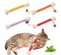 SNBUHA 4 Pcs Cat Toy Bite Rope, Cat Teeth Cleaning Kitten Teething Chewing Toy Rope, Interactive Cotton Ropes Toys for Cats, Indoor Cats, Kittens (4 Colors)