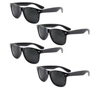 SNBUHA 4 Pcs Pinhole Glasses, Grid-Glasses for Eyesight Improvement and Eye Training, Anti-Fatigue Eye Protection, Unisex(Black)
