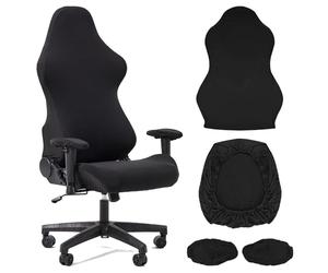 SNBUHA 4 Pieces Protective Cover for Gaming Chair, Stretchable, Removable, Washable, Scratch Resistant Covers Office Chair Cover Set for Computer Chairs Armchairs Swivelchairs(Black)