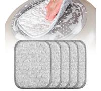 SNBUHA 5 Pcs Wire Dishwashing Rags for Wet and Dry, Reusable Round Double-Layer Miracle Cleaning Cloths, Non Scratch Wire Dishcloth for Kitchen Sinks Pots Pans Cookware and Dishes, 16x12cm