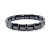 SNBUHA Hematite Bracelet, Black Natural Stone Adjustable Elastic Mens Bracelets, Hematite Gemstone Bracelet for Dad, Husband and Boyfriend