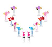 SNCCJ Cute Bookmark, 12 Pcs Unique Lovely Animal Paper Clips Bookmarks for Students Reading Office (Flamingos)
