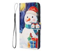 SNCLET Case for Motorola Edge 60 Fusion 5G Case with Card Holder Slim Folio Cover PU Leather Wallet Flip Cover Magnetic Soft Silicone Shell for Motorola Edge 60 Fusion 5G,Snowman