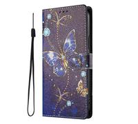 SNCLET Case for Samsung Galaxy A42 5G Bumper Cover Flip Leather PU with Silicone Shell,Card Slot,Kickstand,Wrist Strap,Pattern Design Wallet Cover for Samsung Galaxy A42 5G - Diamond Butterfly