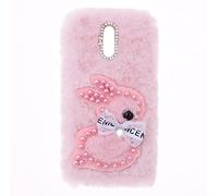 SNCLET Fluffy Fur Plush Case for Samsung Galaxy A6 2018 Bumper Case Protective Case Soft kawaii Rabbit Bunny Fluffy Skin Cover Silicone TPU Cute Creative Phone Cases for Samsung A6 2018,Pink Rabbit